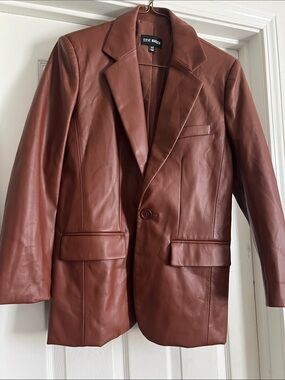 Steve Madden Brown Leather Blazer Jacket